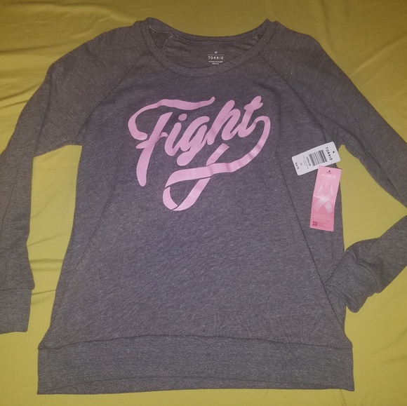 Torrid 'Fight' Breast Cancer Awareness Sweatshirt - Picture 2 of 4